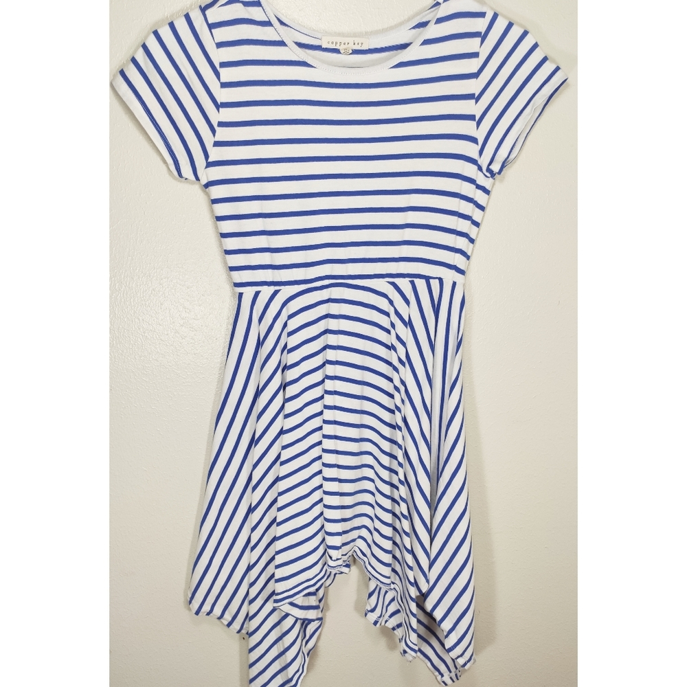 Copper Key Blue & White Stripped Dress